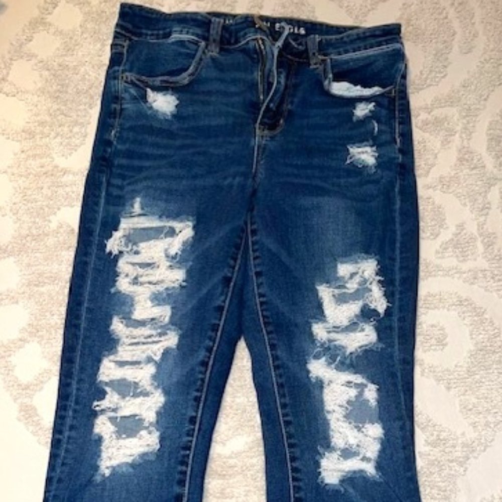 American Eagle Outfitters, distressed hi-rise jegging, size 6 short